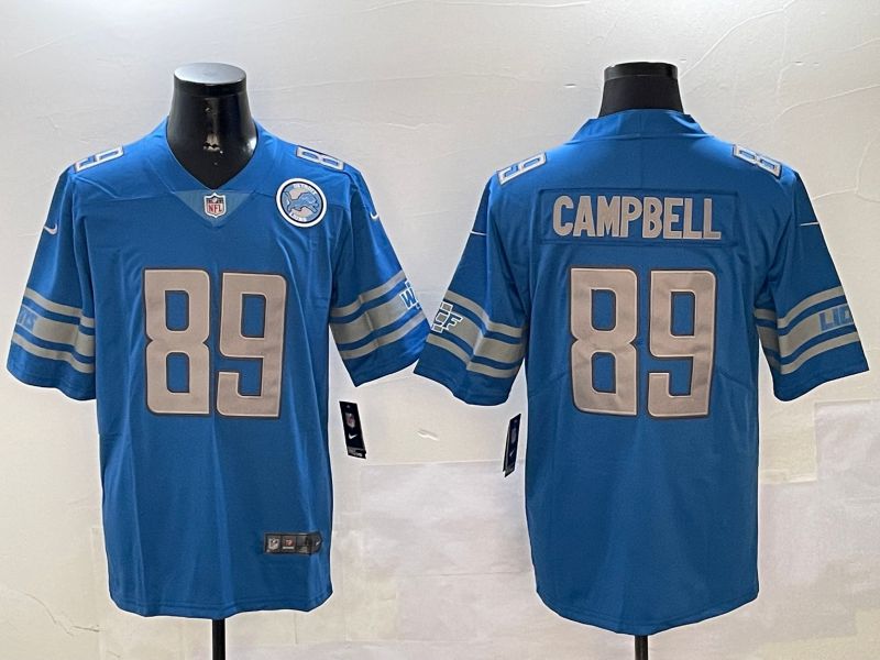 Men Detroit Lions #89 Campbell Blue three generations 2024 Nike Limited NFL Jersey style 01021->detroit lions->NFL Jersey